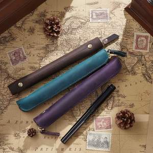Quick Ship Single Pen Bag with Zipper Real Leather Touch Pen Bag for Tablet Touch Pen Holder for <b>Journal</b> Planner - Product Image 1
