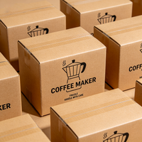 Boîte d'emballage de luxe personnalisée pour cafetière, protection fragile, carton ondulé kraft, boîtes d'emballage alimentaire