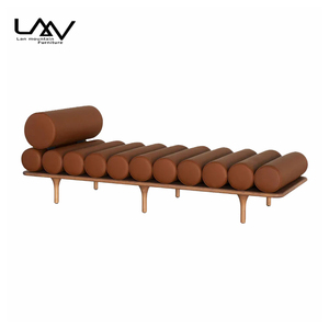 Moderne Hotel Woonkamer Bruin Comfy Daybed Sofa Bankje Slaapkamer Leer Leisure Bed End Kruk - Product Image 6
