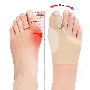 足の親指ストレートナースプリント外反母趾矯正サポートプロテクタースリーブ鎮痛内蔵シリコンパッドつま先セパレーターHA00667