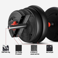 Mancuernas de Cemento para Gimnasio y Hogar, Equipo de Fitness, 10kg, 15kg, 20kg, 30kg, 40kg, 50kg, Juego de Mancuernas Ajustables, Barra de Pesas