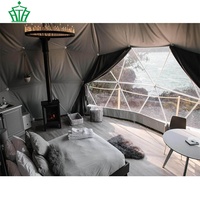 Vente directe d'usine, tente de glamping de luxe, couleur blanche, dôme géodésique