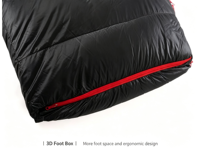 Sac de couchage mummy en duvet léger, imperméable, couleur unie, 4 saisons, portable, avec sac de compression, vente en gros