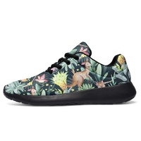 Chaussures de course personnalisées d'usine, motif jungle et faune, respirantes, chaussures de golf, logo imprimé sur mesure, chaussures de marche décontractées, faible MOQ