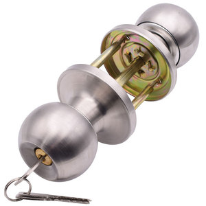 Stainless Steel Ball <b>Lock</b> Three Bar Interior Door <b>Lock</b> With <b>Key</b> Modern Simple Style - Product Image 1