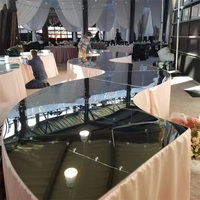 NIKA Wedding Events Decoration Round Gold Silver Mirror Tabletop Table Cover