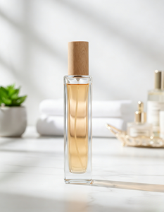 Etiqueta con Logotipo Personalizado, Tapa Rectangular de Madera, Botella de Perfume de Vidrio de 100 ml, Botella de Perfume de Lujo de 100 ml con Caja - Product Image 1