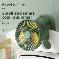 Mini Ventilador USB de Plástico con Clip, para Dormitorio, Hogar y Oficina, con Motor sin Escobillas - Venta al por Mayor