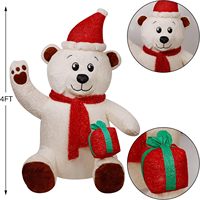 Vente en gros usine : Décorations de Noël gonflables en peluche Ours polaire de 1,2 m avec lumières LED intégrées pour intérieur/extérieur, idéales pour les fêtes.