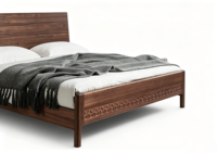 Cadre de lit simple en bois massif, plateforme de lit naturelle, base de matelas, montage facile et rapide, lit mural moderne