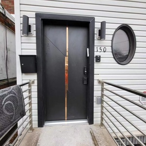Porte en bois massif noire personnalisée, design original du fabricant, avec impression carbone et cristal, pour intérieur de <span class=keywords><strong>maison</strong></span> - Product Image 1