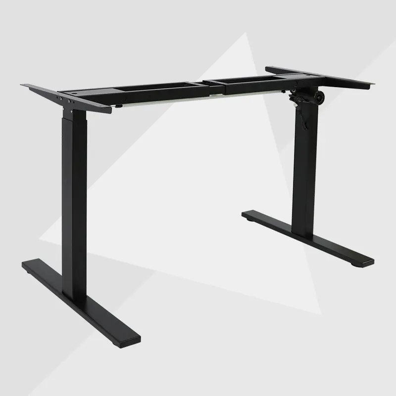 משרד יוקרה חשמלי יחיד מנוע שולחן לשבת ועמידה מחשב מעלית שולחן לבן מסגרת מתכוונן גובה