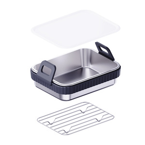 <b>Air</b> <b>Fryer</b> <b>Baking</b> <b>Tray</b> and Mat with <b>Silicone</b> Handles Rectangular Ideal for Home Use - Product Image 3