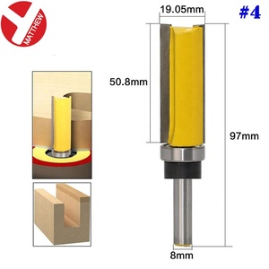 8mm modello di gambo rotondo punta doppia flauto un cuscinetto attaccato 3/4 "larghezza 20mm 25mm 38mm 50.8mm lunghezza lama in carburo manico in lega - Product Image 5