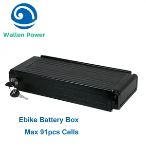 Caja de batería para bicicleta eléctrica, caja vacía de carga máxima de 36V/48V/52V, 18650 celdas, 91 Uds.