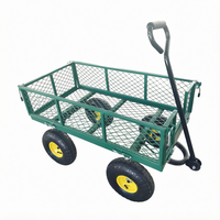 Chariot de jardinage industriel robuste et portable, conteneur à roulettes, chariot mobile, chariot utilitaire d'atelier, plateau en acier, quatre roues