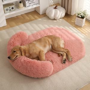 Matelas pour <span class=keywords><strong>chien</strong></span> en tissu pelucheux long et chaud, confortable pour toutes les saisons, grand canapé pour animaux de compagnie, matelas en éponge, lit pour chat, amovible et lavable - Product Image 3