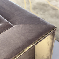Cadre en acier inoxydable doré avec incrustations en cuivre forgé pour panneau en forme de L, solution tout-en-un pour canapé d'angle en bois de luxe italien pour mobilier de maison