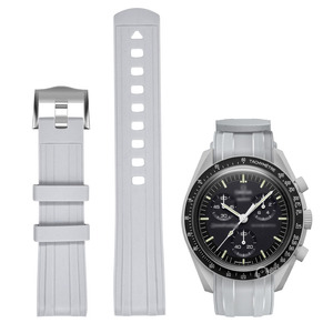 Bracelets de montre en silicone PeiPeiJia WY-1565 20MM à dégagement rapide pour Omega <span class=keywords><strong>Swatch</strong></span> Moonswatch avec boucle en acier métallique - Product Image 1