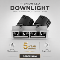 Projet personnalisé de haute qualité Double têtes boîtier carré Angle réglable profond Anti-éblouissement encastré LED vers le bas Spot Light