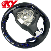 Volant sport LED en cuir et fibre de carbone forgée bleue personnalisé pour Volkswagen MK8 8.5 Golf 8 GTI R ID3 ID4 2020-2026