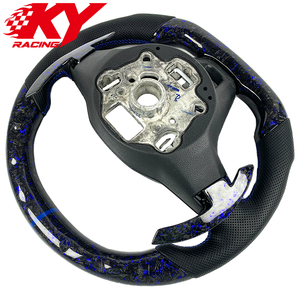 Volante deportivo LED RPM personalizado de fibra de carbono forjada azul con cuero para Volkswagen MK8 8.5 Golf 8 GTI R ID3 ID4 2020-2026 - Product Image 3