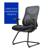 Chaise de bureau ergonomique à dossier mi-haut en cuir PU pivotante en acier inoxydable pour visiteurs - Vente en gros
