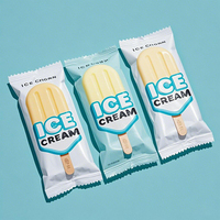 Sachet Personnalisé de Barres Glacées et de Popsicles en Film d'Aluminium, Coloré, de Qualité Alimentaire, à Scellage Arrière, pour Emballage d'Aliments Surgelés