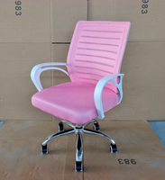 Chaise de bureau pivotante rose en maille intégrale pour femmes et jeunes filles, importée, en promotion