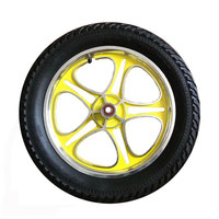 Roue pneumatique en caoutchouc de 16 pouces, moyeu en aluminium de 16 pouces, roue gonflable pour vélo, roues gonflables pour fauteuil roulant