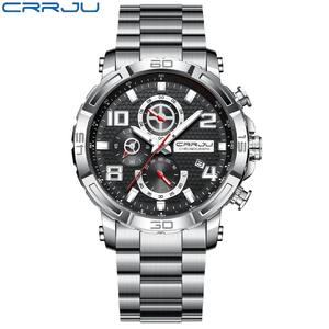 CRRJU 2297 orologi da uomo in acciaio inossidabile impermeabile con luminoso crrju negozio ufficiale cronografo sportivo orologi Relogio Masculino - Product Image 2