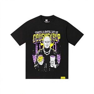 Camisetas BAPEES de manga corta para hombre, de algodón transpirable, con estampado de punto, estilo oversize, 2026 Cotton AWFUL LOT of COUGH SYRUP - Product Image 1