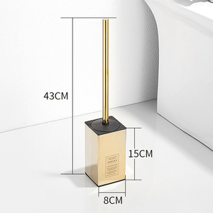Gold Black <strong>Chrome</strong> <strong>Toilet</strong> <strong>Brush</strong> and With Holder Set Floor Standing Stainless Steel for Bathroom Household Deep Cleaning - Product Image 5