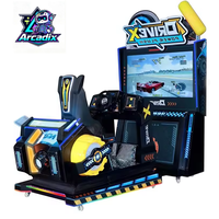Arcadix AR-RG-604 Machine de jeu d'arcade de course automobile à monnayeur avec écran HD 55 pouces, siège à mouvement et volant à retour de force