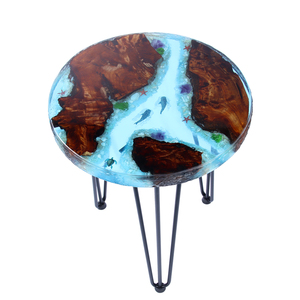 Hot Bán Nhà Máy Giá Đại Dương Phong Cách Tác Phẩm Nghệ Thuật Gỗ Tự Nhiên Nhựa Epoxy Bàn Trà Cho Trang Chủ Cửa Hàng Trang Trí - Product Image 1