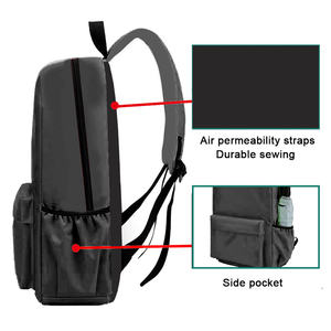 We Are Factory Black Color Waterproof Soft Kids Teenagers <strong>Backpacks</strong> Polyester School Bag for Women Men Students - Product Image 3