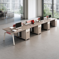 Table de bureau modulaire moderne en forme de Y 6 sièges bureau de travail commercial meubles à panneaux en bois durables