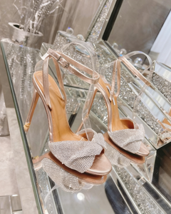 Chaussures de Mariée de Luxe 2026 de Marque Haut de Gamme, Sandales à Talons Hauts en Strass Argentés, Chaussures de Soirée en Cristal pour Femme - Product Image 3