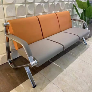 Silla de Espera Pública para Aeropuerto y Hospital, de Acero Laminado en Frío, con Asiento de Cuero, Personalizable, Duradera y de Alta Calidad, en Oferta - Product Image 1