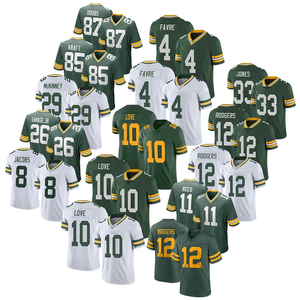Groothandel Green Bay Heren 10 Love Football Jersey 8 Josh Jacobs 4 Brett Favre 85 Tucker Kraft Top Kwaliteit Borduurwerk Jersey Shirts - Product Image 1