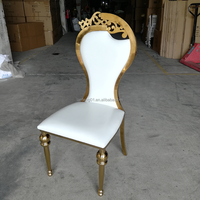 Chaise de salle à manger rembourrée en mousse haute densité, durable, avec dossier solide en acier inoxydable, pour événements hôteliers et location