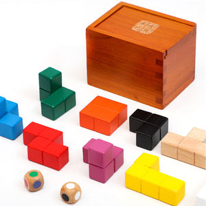 3D Educativo Soma Cube Puzzle Montessori Caja De Madera IQ Brain Challenge para Adultos y Niños Casse Tete Rompecabezas De Ingenio - Product Image 1