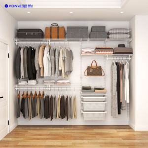 ベッドルームオーガナイザー衣類ラック棚ワードローブスチールモダンスタイル取り外し可能クローゼット棚カスタムDIY - Product Image 5