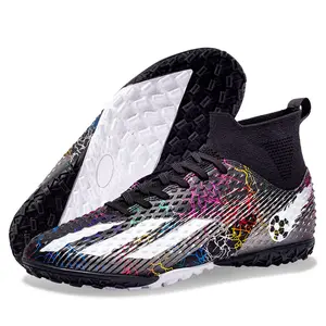 Scarpe da calcio di grandi dimensioni high top uomo e donna TF crushed spikes FG spikes student competition scarpe da allenamento con punte artificiali