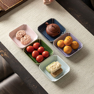 <b>Ceramic</b> Square Snack <b>Plates</b> Porcelain Wedding Fruit Platter Teapot Holder Dessert Tray - Product Image 1