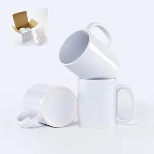 Wholesale Custom White Blank Sublimation Ceramic Porcelain Mug for DIY Printing Cup Suppliers 11oz