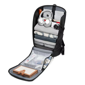 Phong cách không thấm nước công suất lớn Khung bên ngoài máy tính xách tay Ba lô cho nam giới hợp thời trang thiết kế tối giản bền PU Polyester Lót - Product Image 4