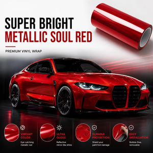 PVC/PET Material <b>Wrap</b> Car <b>Vinyl</b> Red Film <b>Wrap</b> Car Colour <b>Wrap</b> <b>Vinyl</b> Roll Paint protection Film Ppf - Product Image 1