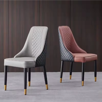 Chaise de salle à manger moderne en métal, cuir blanc et orange, légère et durable, mobilier de maison