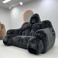Usine personnalisé godzilla canapé en peluche nouveau design créatif intérieur salon canapé en forme de gorille